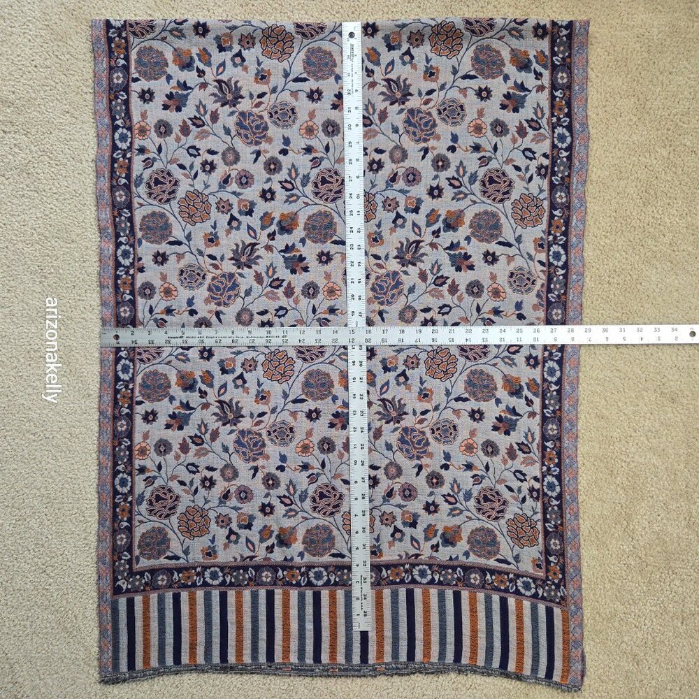 NWOT Cashmere Jacquard Jamawar Scarf Shawl - Picture 13 of 15